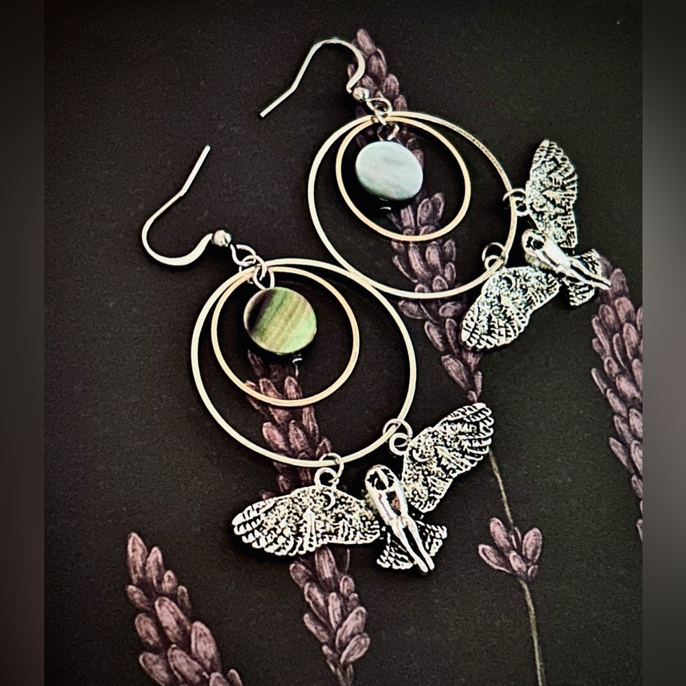 Handmade owl earrings with a whimsical touch of magic
